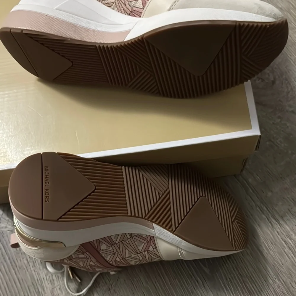 Michael Kors Women's Pink and Cream Sneakers - Picture 5 of 5